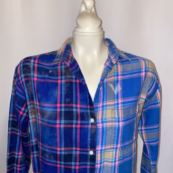 *CUSTOM DYED HALF/HALF BUTTON DOWN SHIRT - Picture 4 of 6